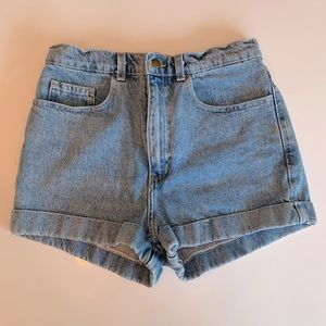 American Apparel cuffed denim shorts